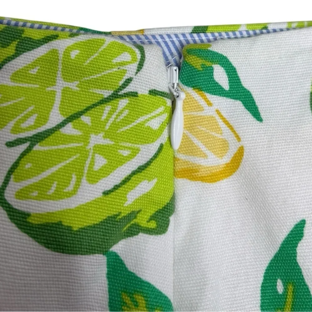 Talbots Pencil Skirt Size 4 Lemon Lime Print Fruit Preppy